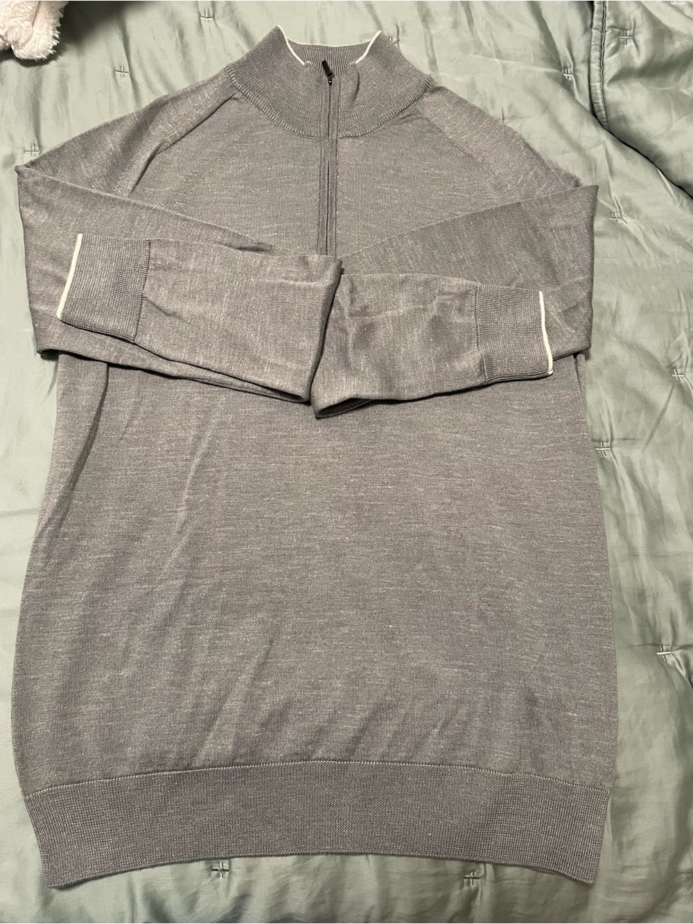 Saks Fifth Avenue Men's Light Gray Half-Zip Sweater